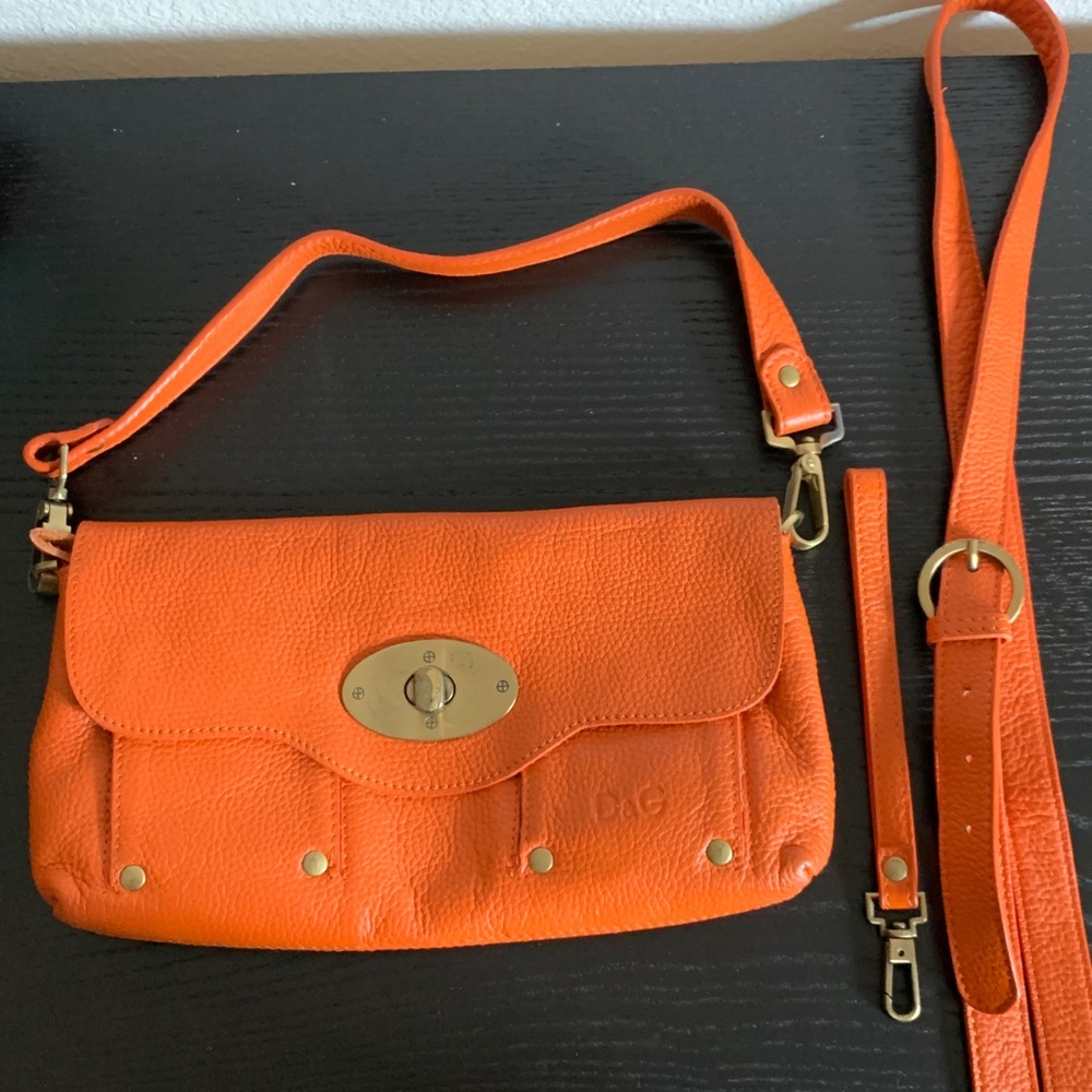 Vintage Orange Dulce and Gabbana Leather Purse with Interchangeable Straps
